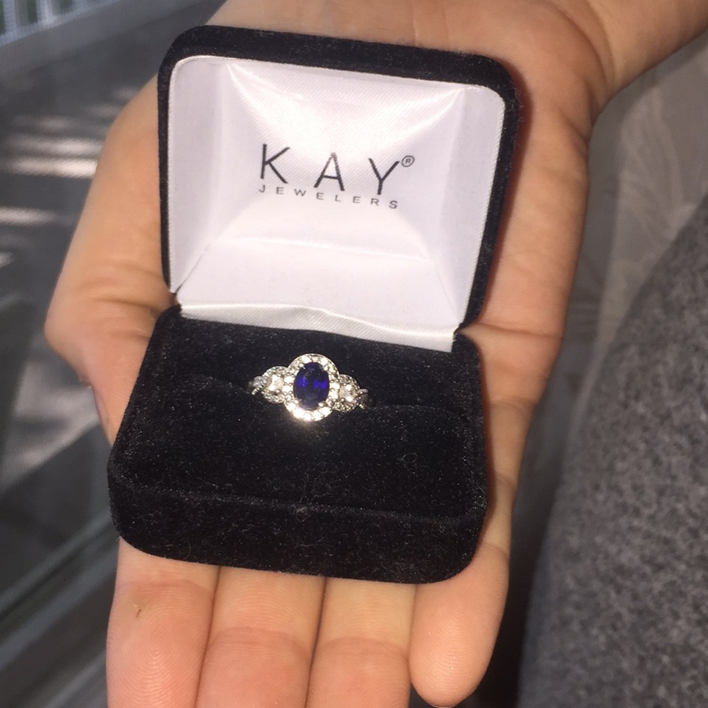 NWOT Blue & White Lab-Created Sapphire Ring